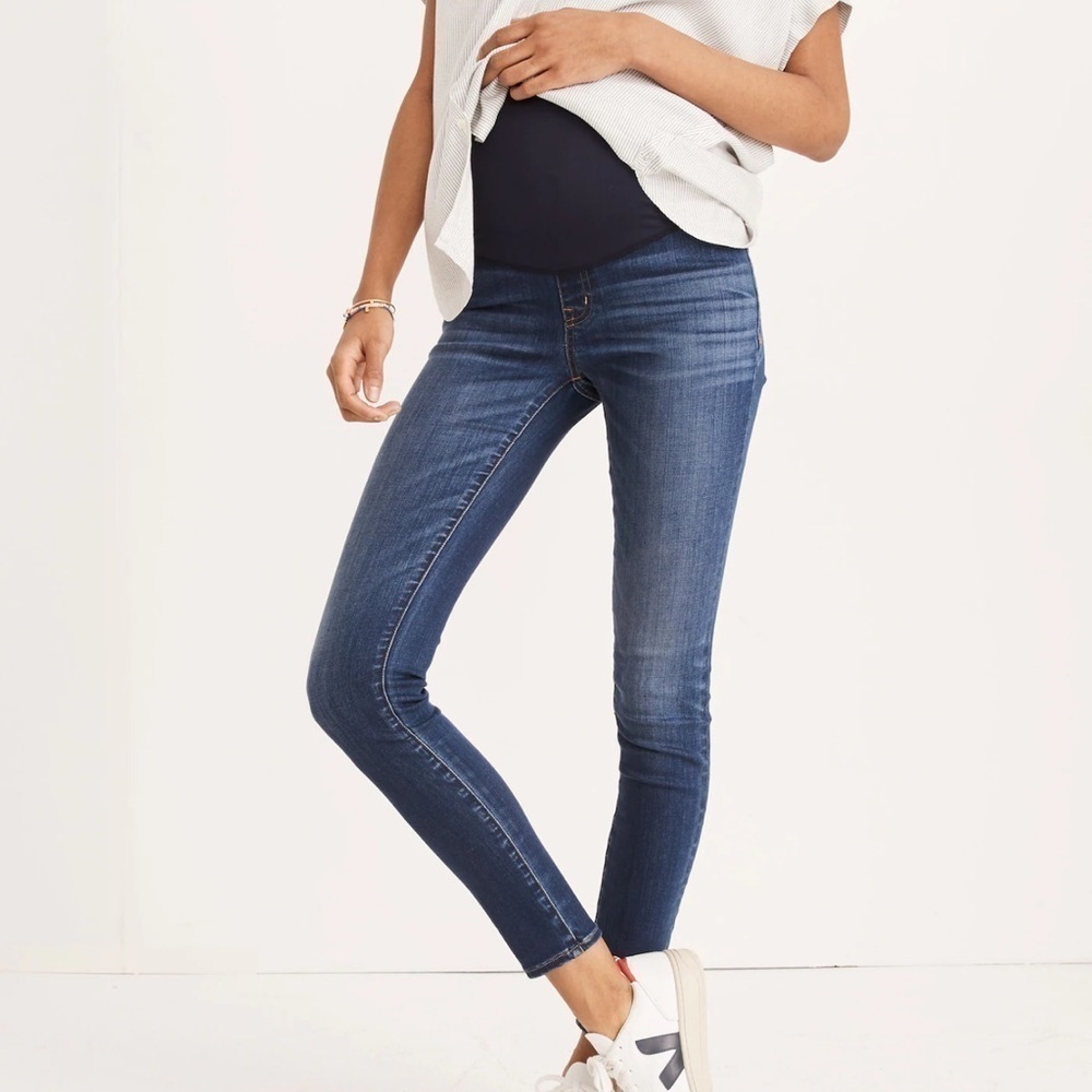 Madewell Maternity Over the Belly Skinny Jeans Danny Wash TENCEL Denim